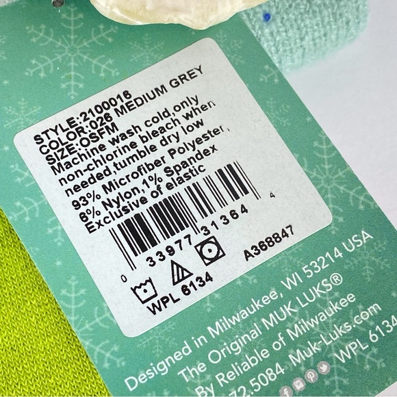 6 for $20❤️BNWT 2 pairs of socks 1 Muk Luks , 1 Colorful Tea-Themed Socks Set - Picture 3 of 6